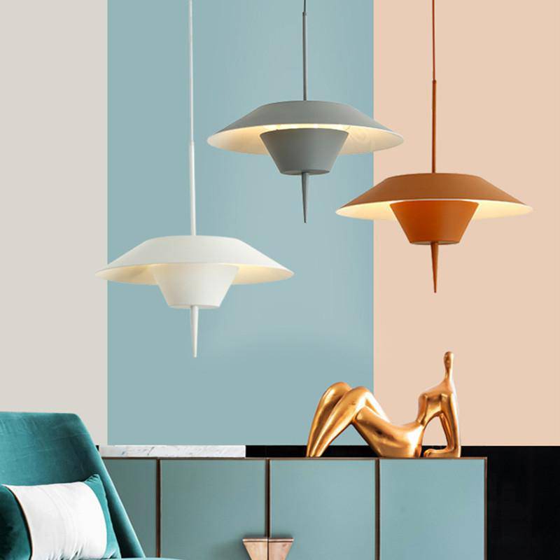 Suspension design conique colorée à LED Macaron - vue 7 sur 6