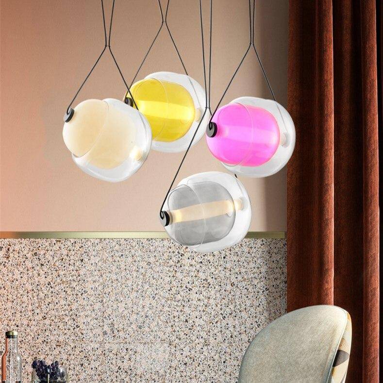 Suspension design en verre à LED style Loft