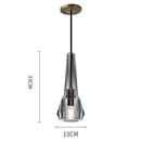 Suspension design en verre conique fumé cristal à LED Luxury