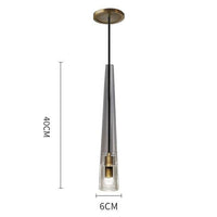 Suspension design cône en verre cristal à LED Luxury