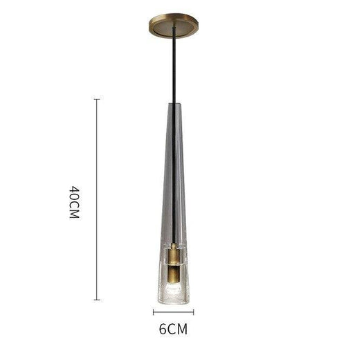 Suspension design cône en verre cristal à LED Luxury