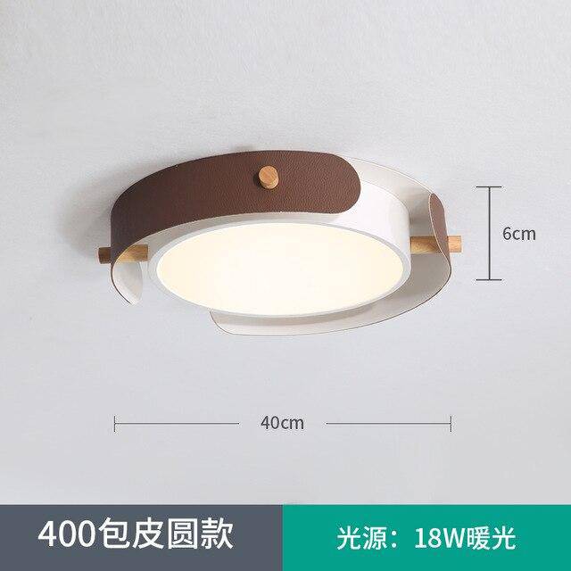 Plafonnier rond LED en métal et barres en bois Study - vue 5 sur 5
