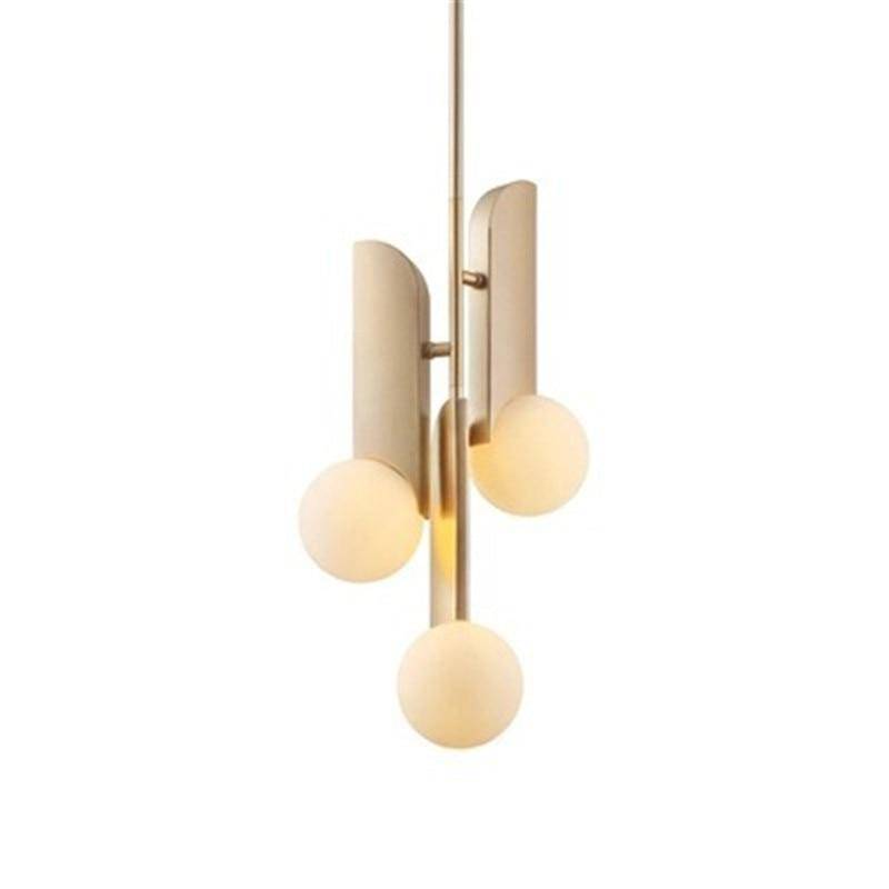 Suspension design à LED doré avec boules Brass