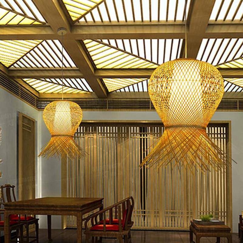 Suspension design en bambou Woven - vue 3 sur 4