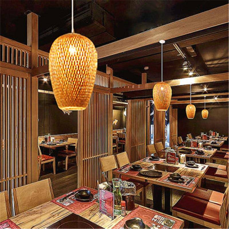 Suspension design arrondie en bambou Rattan - vue 7 sur 10