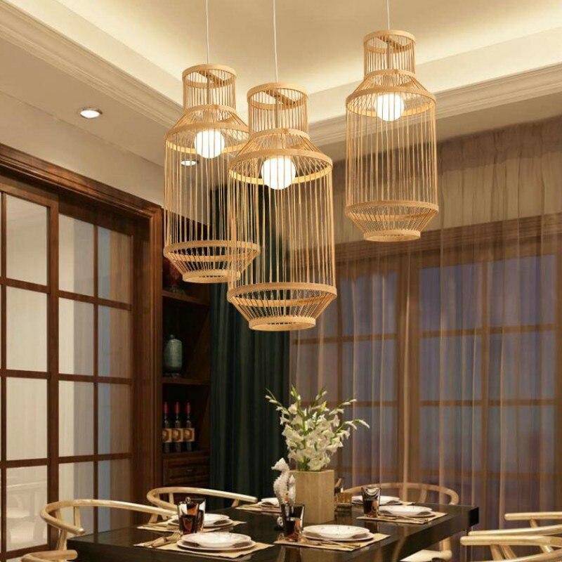 Suspension cage en bambou Geometric D - vue 3 sur 4