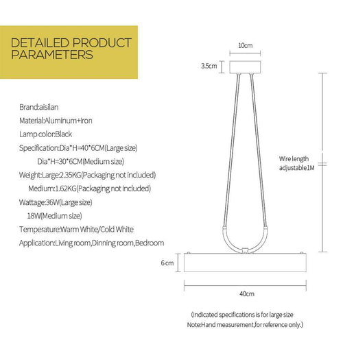 Suspension design à LED cylindrique moderne