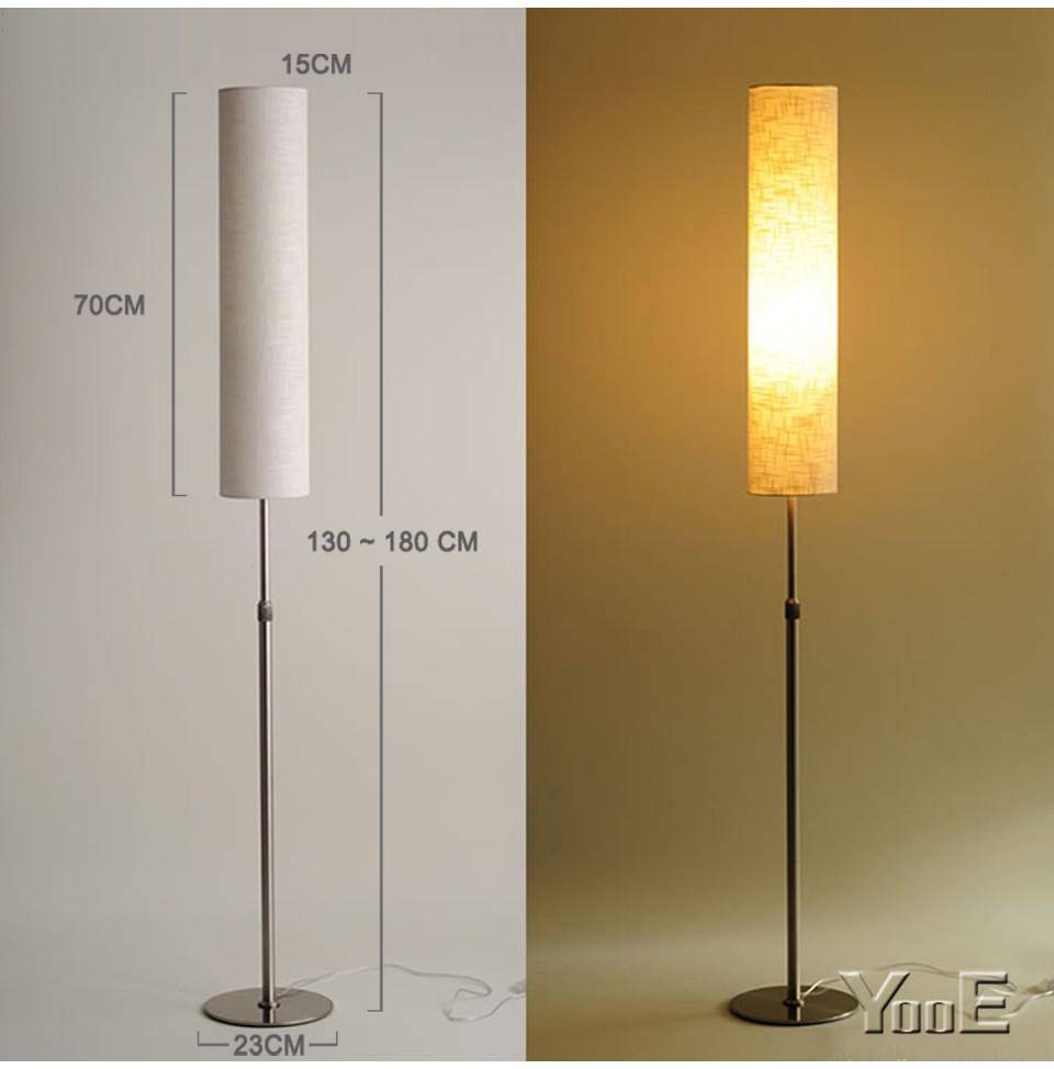 Lampadaire avec abat-jour en tube de tissu coloré - vue 3 sur 3