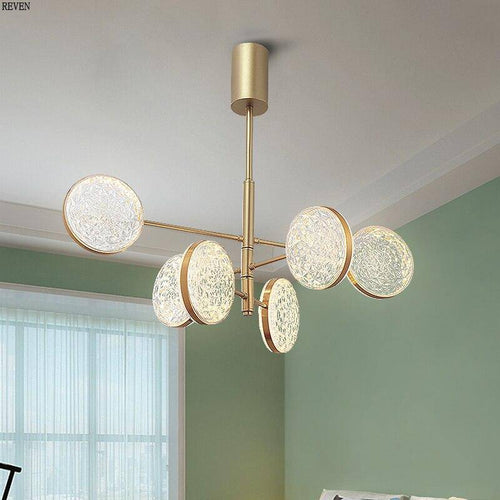 Lustre design doré à branches et lampes Luxury