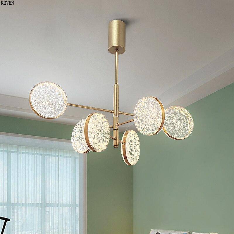 Lustre design doré à branches et lampes Luxury - vue 4 sur 5