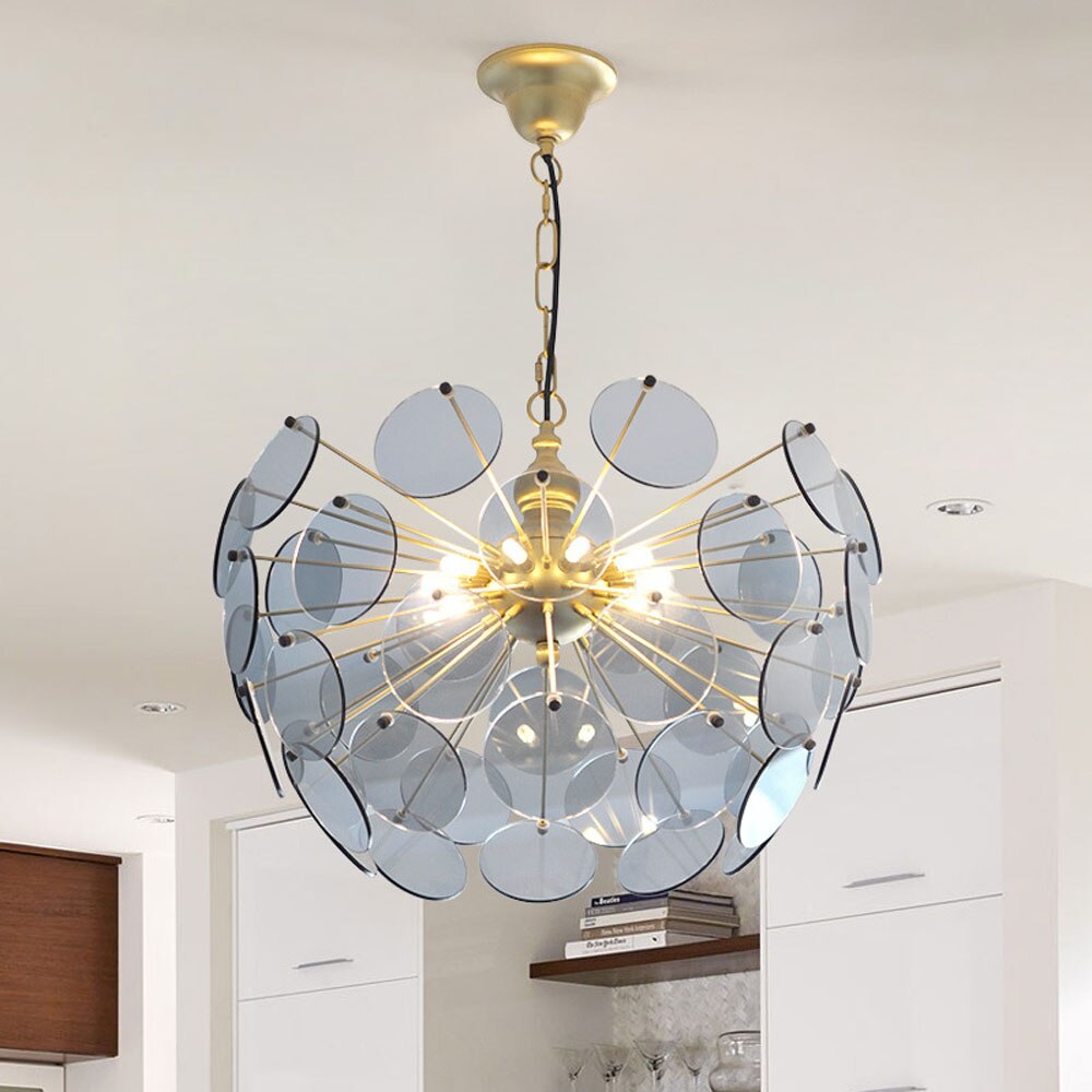 Lustre moderne en forme de dent de lion en verre Nahia - vue 8 sur 9