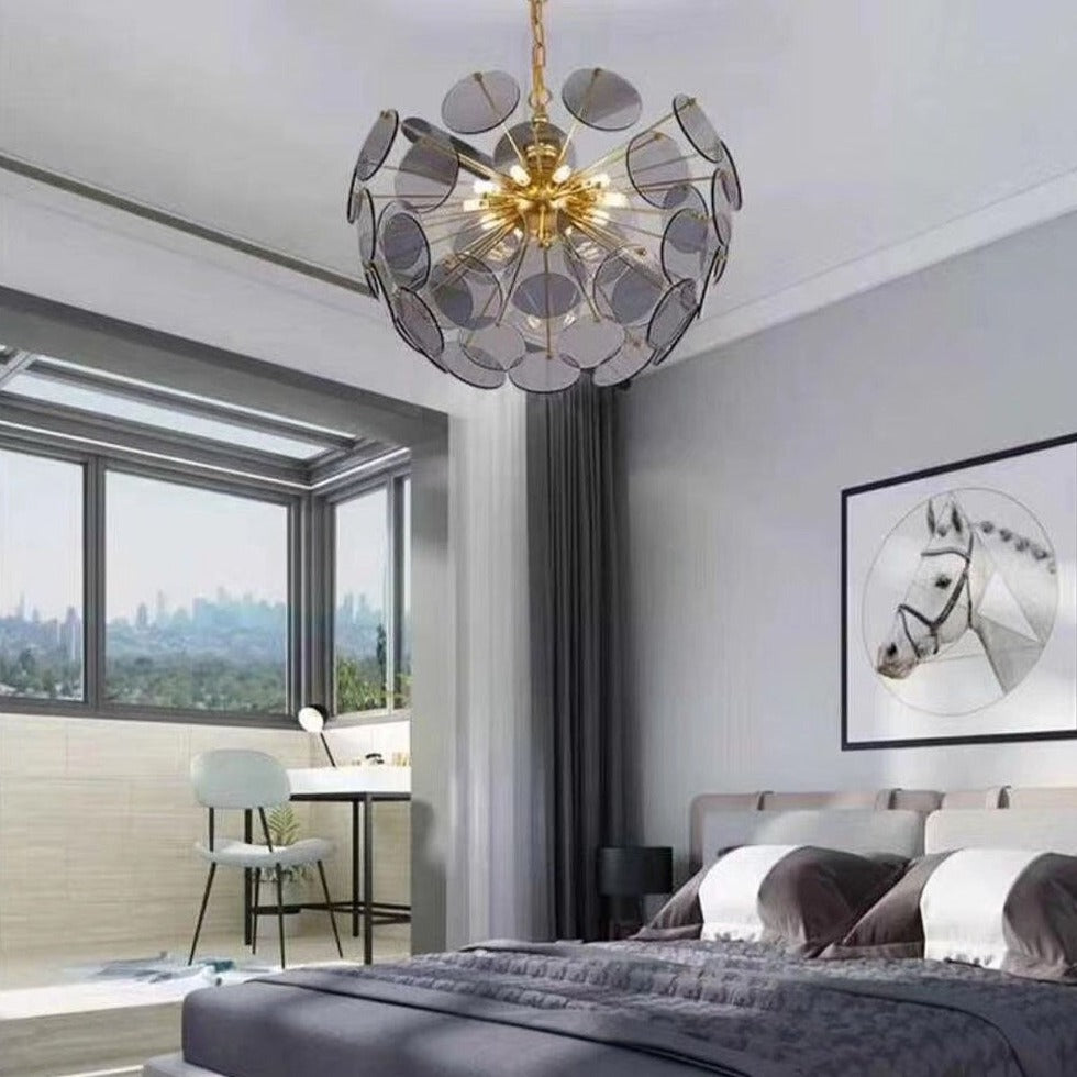 Lustre moderne en forme de dent de lion en verre Nahia - vue 7 sur 9