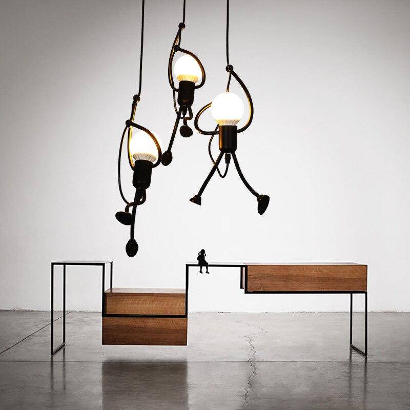 Suspension moderne LED en métal style petite personne - vue 4 sur 6