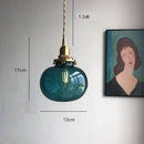 Suspension design LED en verre coloré style Jiamen