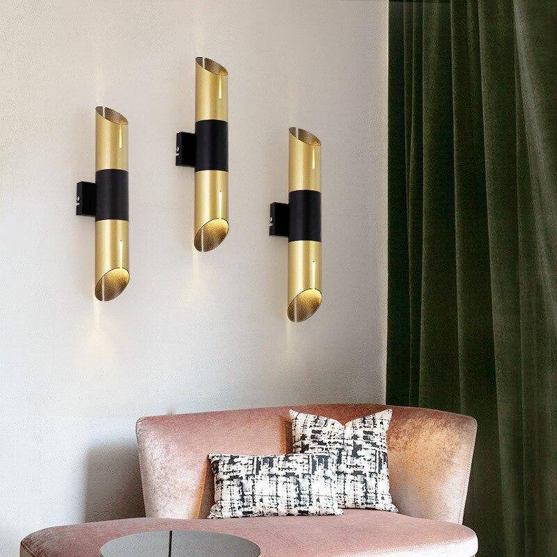 Applique LED en forme cylindrique doré Loft