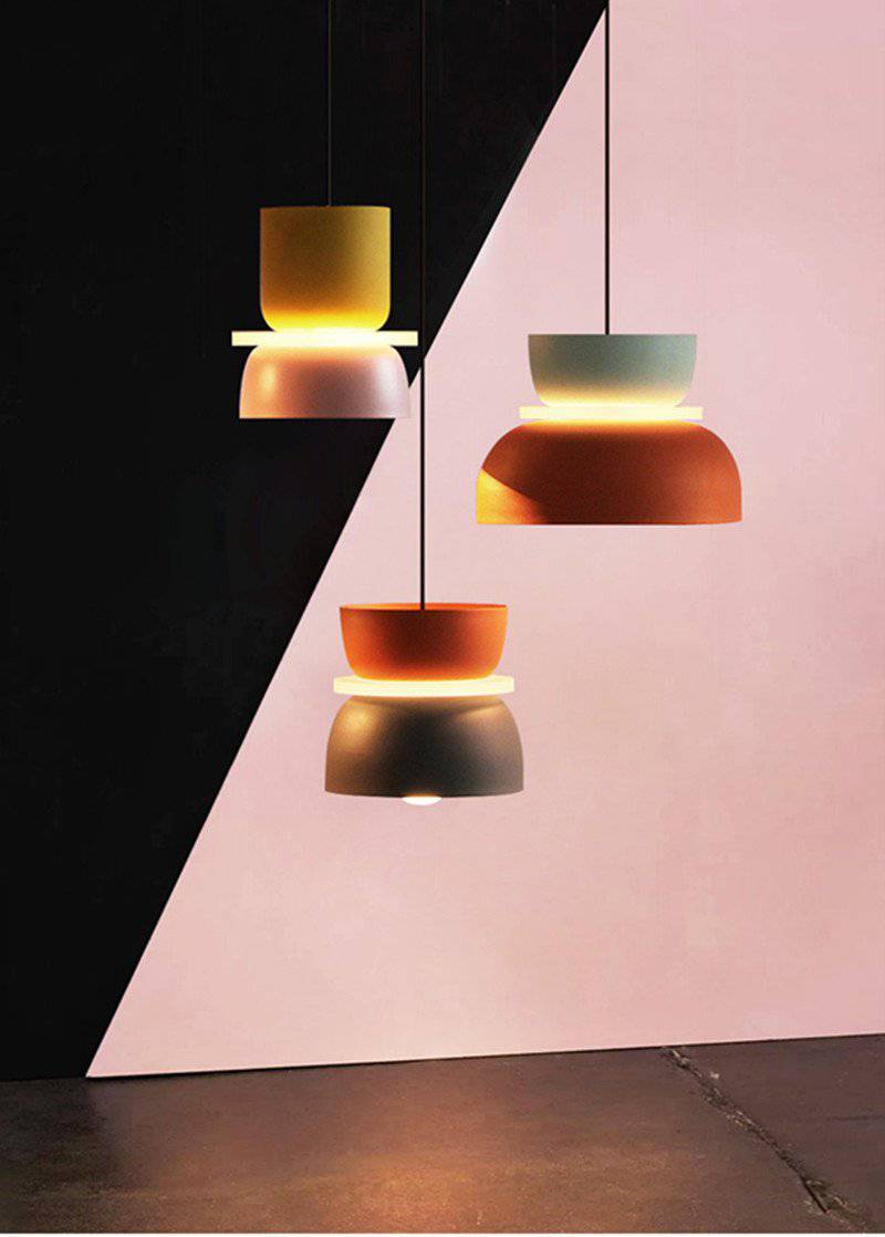 Suspension design arrondi coloré en métal Modern