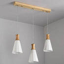 Suspension design en cône en bois à LED style japonais