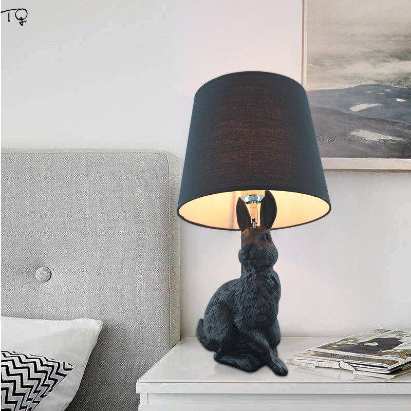 Lampe de chevet LED en forme de lapin avec abat-jour - vue 3 sur 3