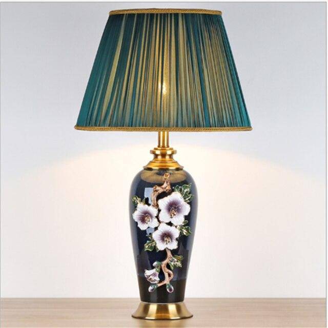 Lampe à poser LED en céramique noire avec abat-jour colorée style Japonais - vue 3 sur 5
