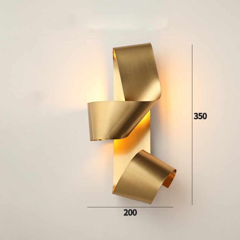 Applique murale design LED doré en forme de noeud Bowie