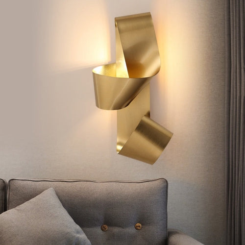 Applique murale design LED doré en forme de noeud Bowie - vue 3 sur 9