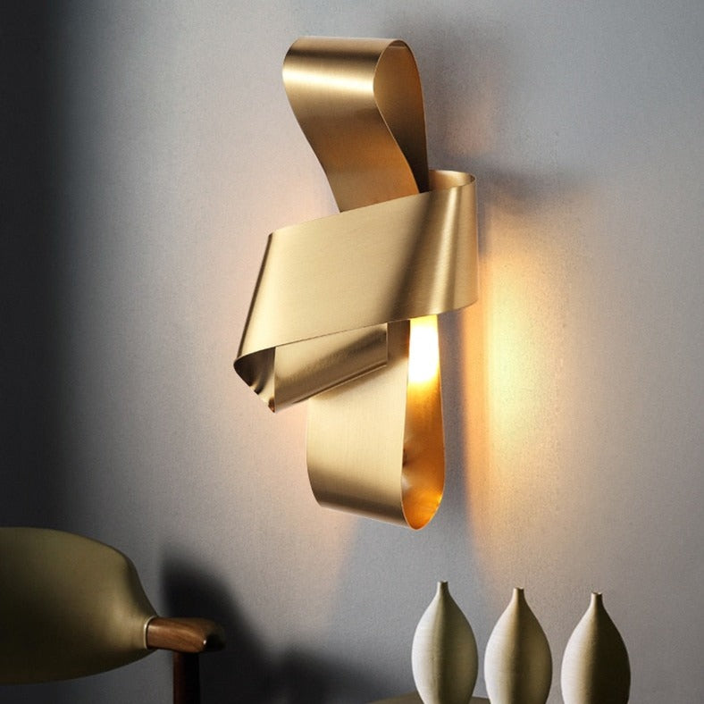 Applique murale design LED doré en forme de noeud Bowie - vue 3 sur 9