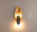 Applique murale design LED avec scole arrondi en métal et tube doré Rui