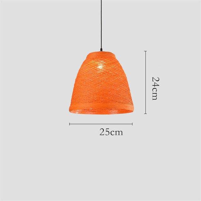 Suspension en rotin LED colorée style Farm - vue 6 sur 11