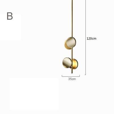 Suspension design à LED en métal et disque doré Luxury - vue 4 sur 6