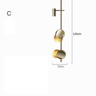 Suspension design à LED en métal et disque doré Luxury - vue 5 sur 6