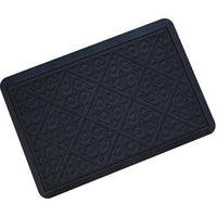 Paillasson rectangle noir aux bordures arrondies