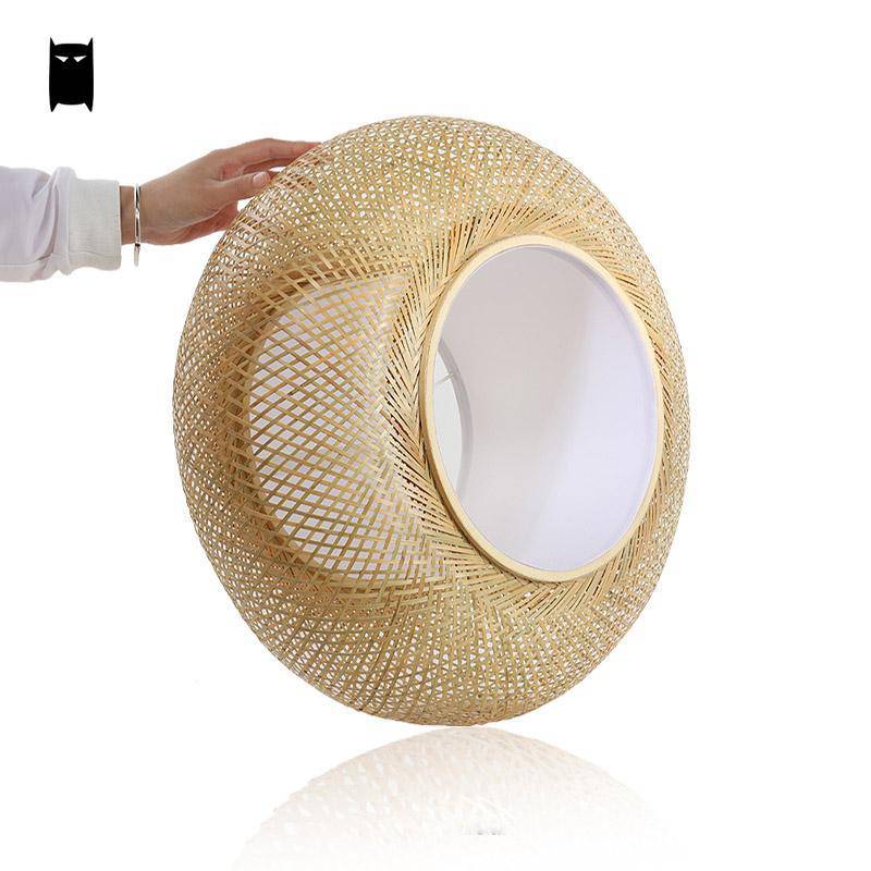 Suspension en bambou rond ovale style japonais Woven - vue 5 sur 6