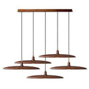 Suspension design à LED avec abat-jours en bois style Nordic