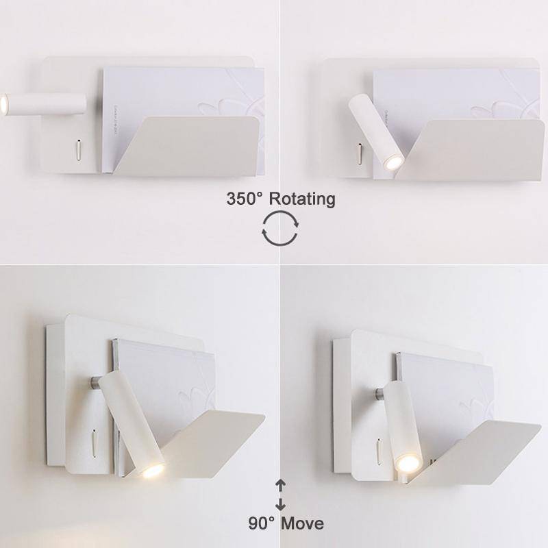 Applique à spot LED ajustable avec support livre - vue 6 sur 7