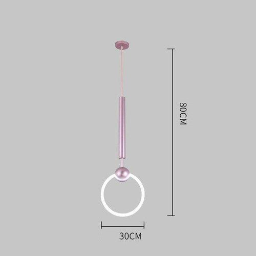 Suspension design ronde à LED et support dorée Jaxlong