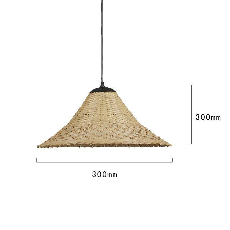 Suspension rustique LED avec abat-jour en rotin - vue 6 sur 5