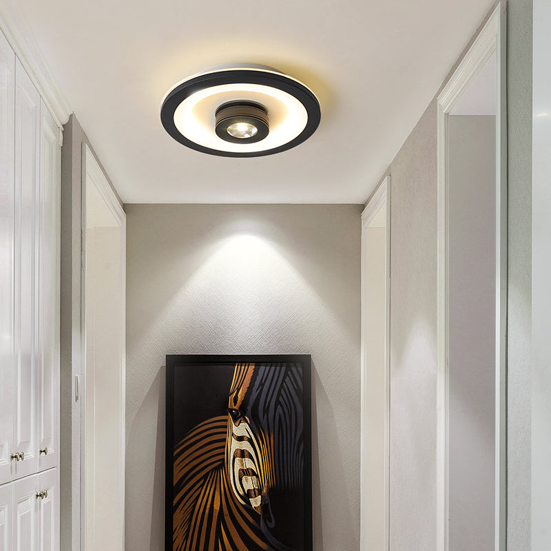 Plafonnier design LED avec spot réglable et base lumineuse Wrenn - vue 3 sur 7
