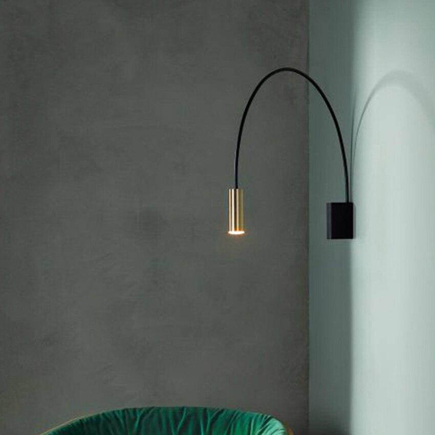 Applique murale design LED métal en forme de demi-cercle noir - vue 4 sur 9