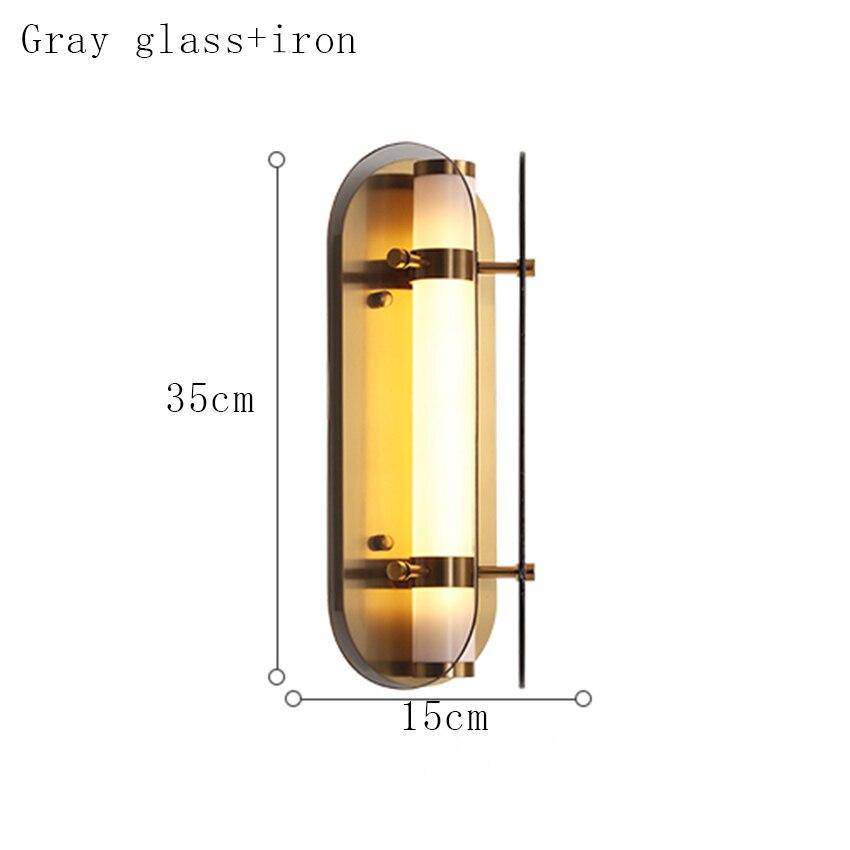 Applique murale industrielle LED avec tube en métal et verre Sconce - vue 6 sur 5