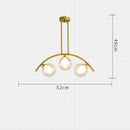 Lustre design LED avec bras arrondi doré et boules en verre Luxury