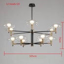 Lustre design noir et doré avec lampes en verre Light