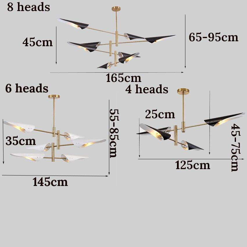 Lustre design avec branches et métal et lampes Nordic - vue 8 sur 7