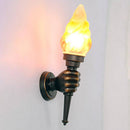 Applique murale rustique flambeau en verre tenu à la main en métal Vintage