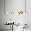 Lustre et suspension design art déco noir et doré avec lampes LED
