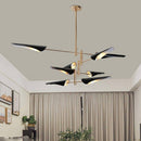 Lustre design avec branches et métal et lampes Nordic