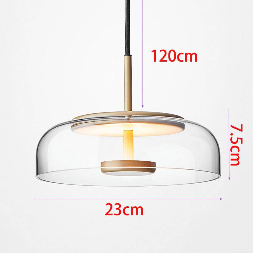 Suspension design en verre fumé et tige dorée Amber - vue 9 sur 12