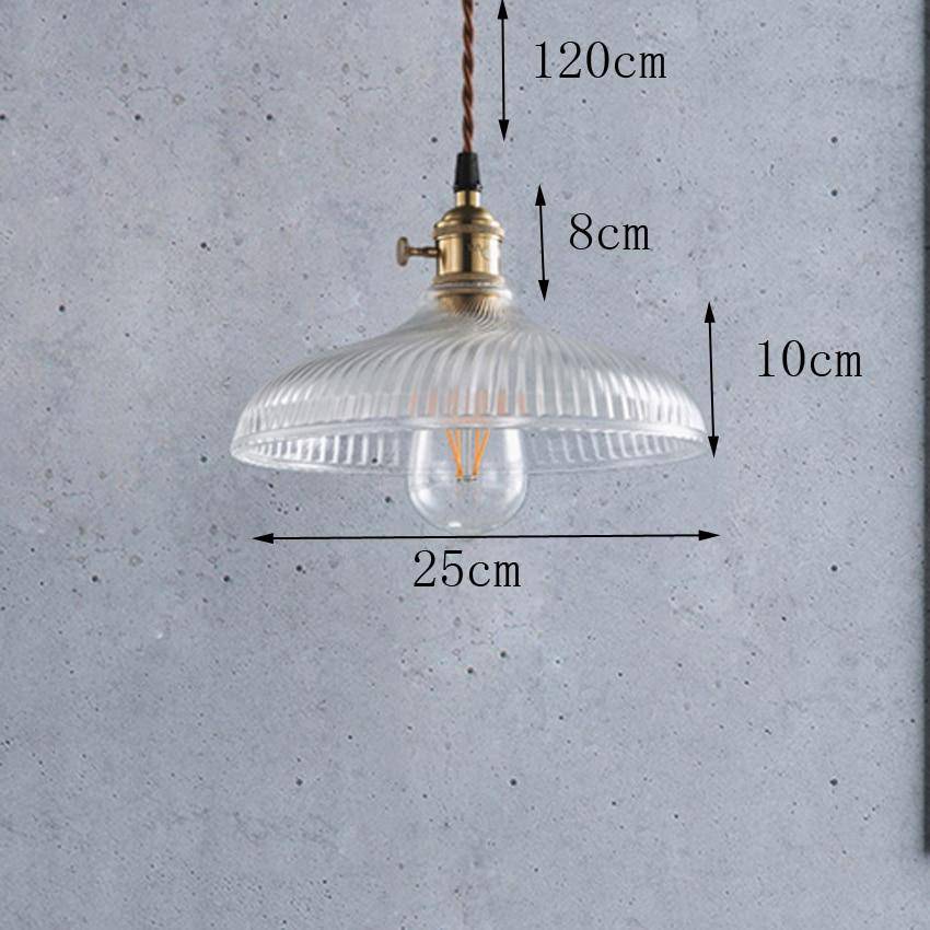 Suspension en verre et base dorée Vintage - vue 5 sur 4