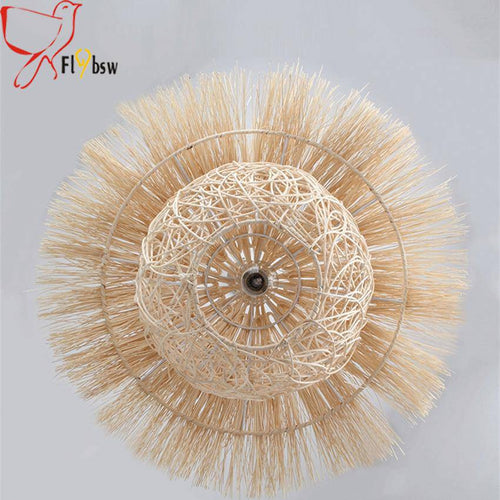 Suspension conique en rotin bambou