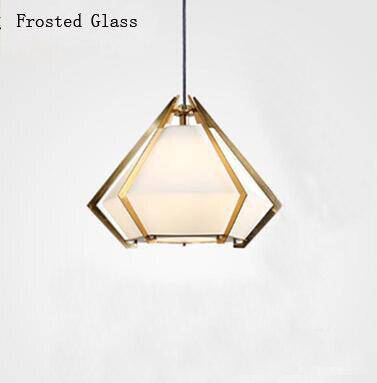 Suspension design géométrique doré et verre coloré Diamond - vue 5 sur 14