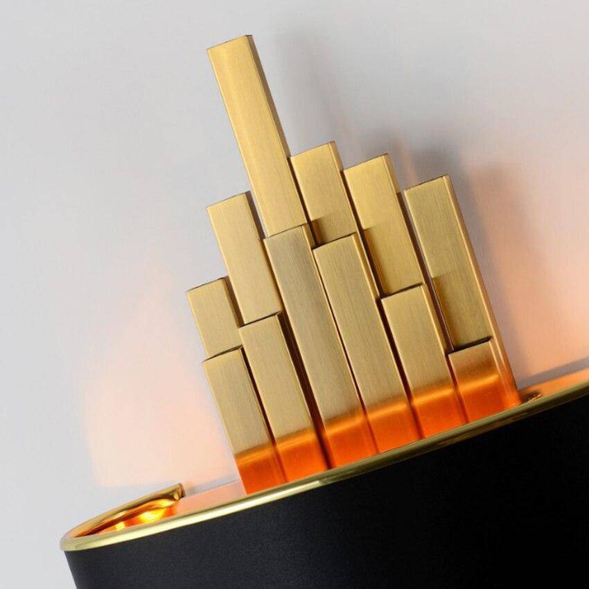 Applique LED noire et doré Pipe - vue 3 sur 6
